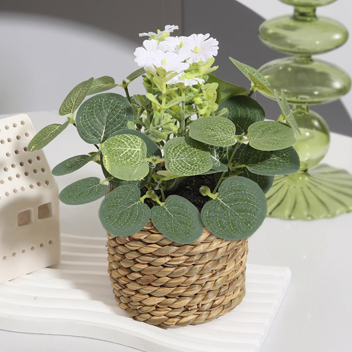 Pianta Artificiale in Vaso – Eucalipto Verde