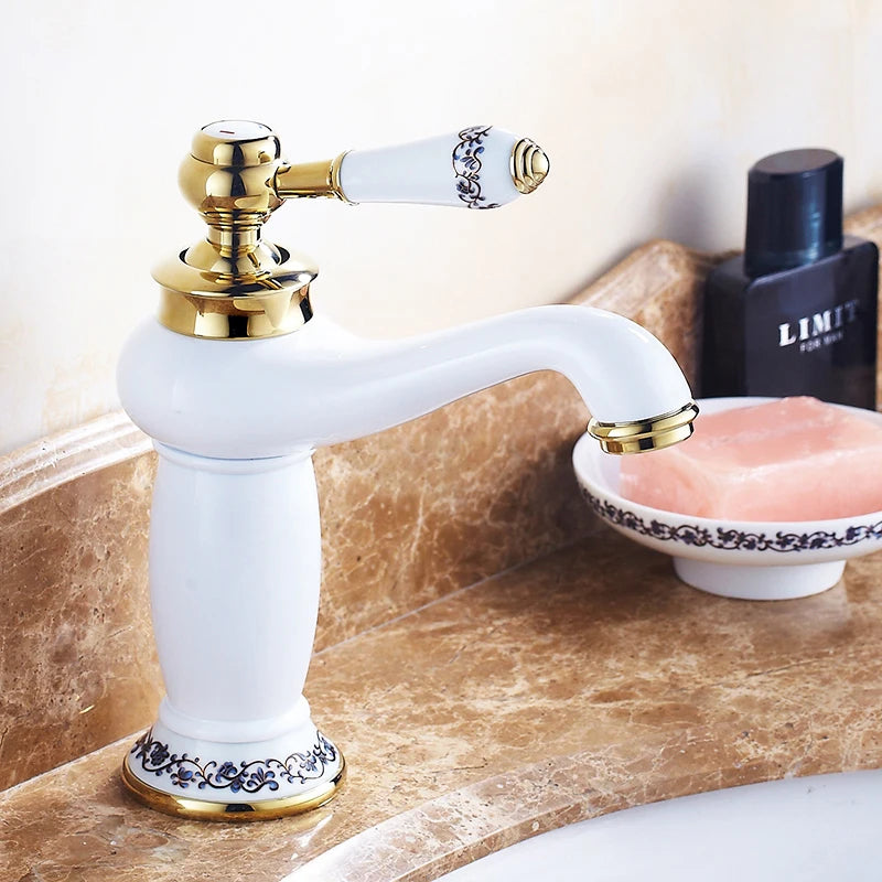 Rubinetto per Lavabo in Ottone Massiccio – Finitura Bronzo Antico