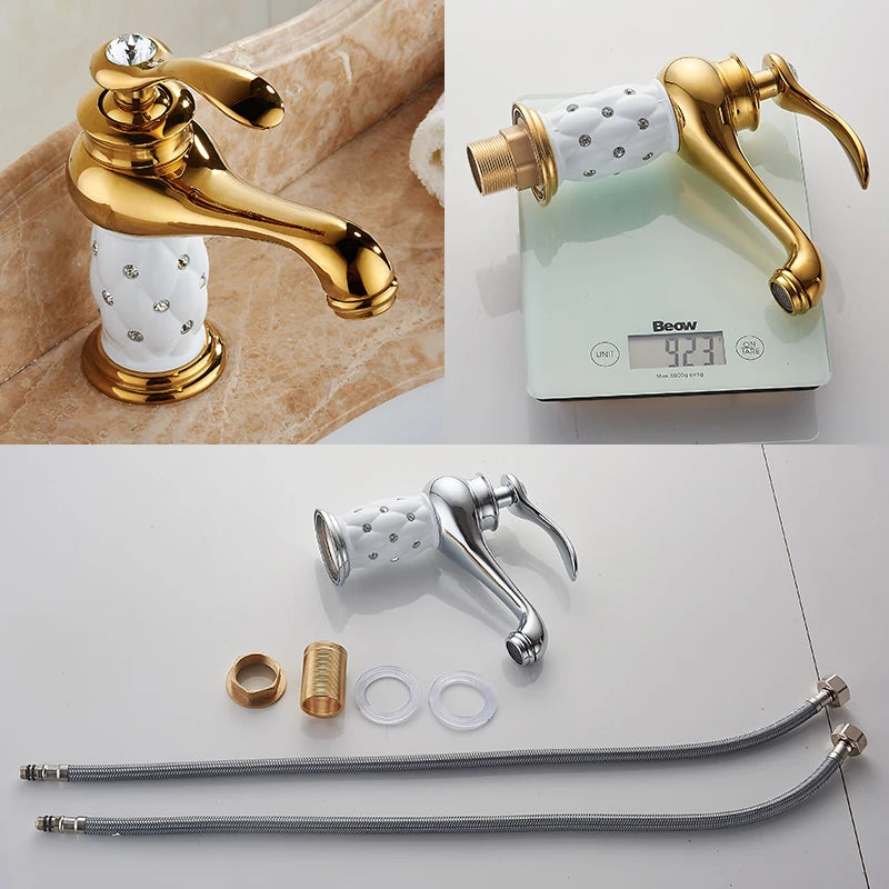 Rubinetto per Lavabo in Ottone Massiccio – Finitura Bronzo Antico
