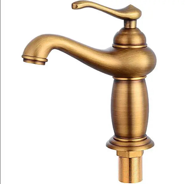 Rubinetto per Lavabo in Ottone Massiccio – Finitura Bronzo Antico