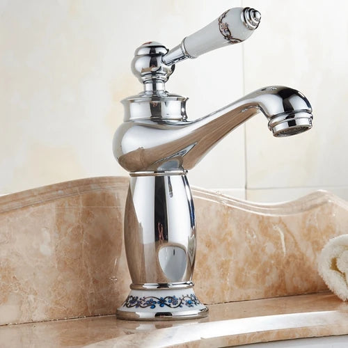 Rubinetto per Lavabo in Ottone Massiccio – Finitura Bronzo Antico