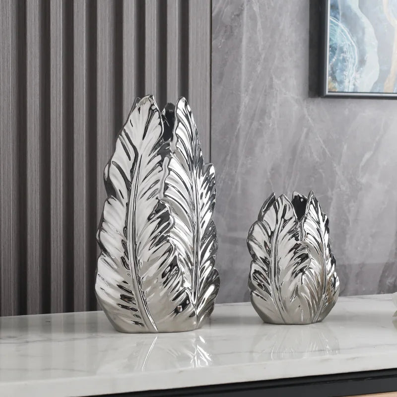 Vaso in Ceramica Dorata – Stile Nordico di Lusso