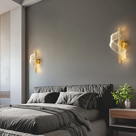 Applique Nordica LED da Parete – Nero & Oro