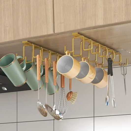 Ganci Doppi da Cucina Senza Foratura – Portatazze Sottomensola in Ferro