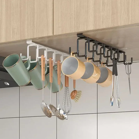 Ganci Doppi da Cucina Senza Foratura – Portatazze Sottomensola in Ferro