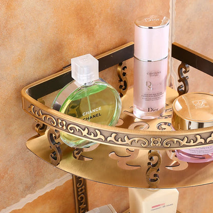 Mensola Angolare Pieghevole in Ottone Antico – Bagno
