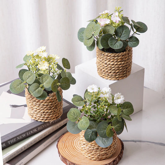 Pianta Artificiale in Vaso – Eucalipto Verde