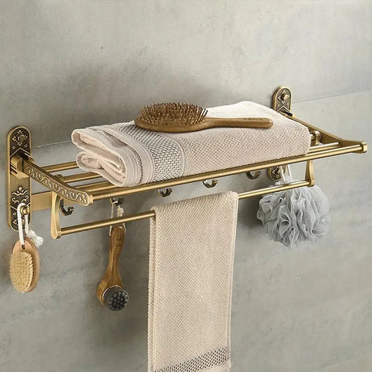 Porta Asciugamani Pieghevole in Ottone Antico – Bagno