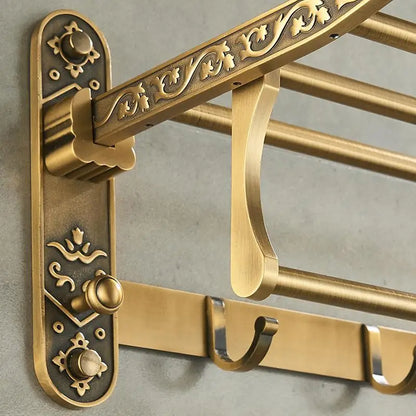 Porta Asciugamani Pieghevole in Ottone Antico – Bagno