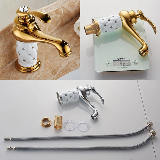 Rubinetto per Lavabo in Ottone Massiccio – Finitura Bronzo Antico
