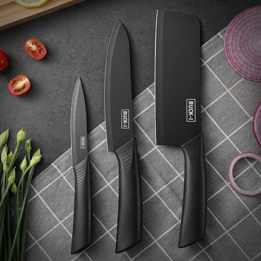 Set Coltelli da Cucina 3 Pezzi in Acciaio Inossidabile