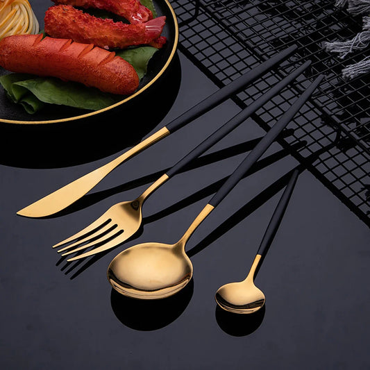 Set Posate 24pz | Oro e Nero